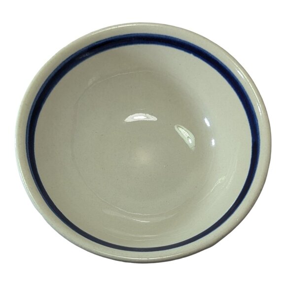 Handmade Boleslawiec Polish Pottery Bowl 7.5" Blue & White with Dotted Pattern - Picture 8 of 8